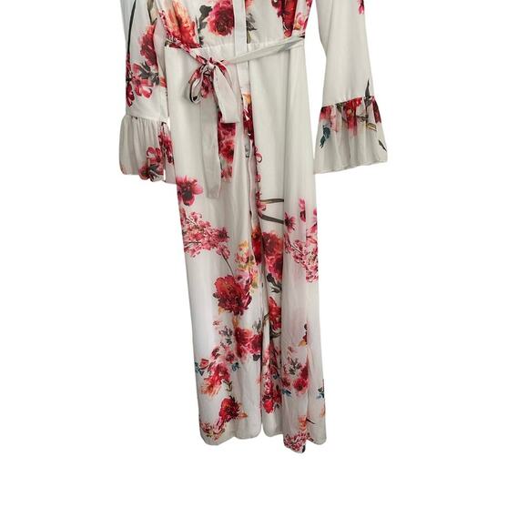 Annah Hariri Women's White Floral Print Modest Ontario Maxi Dress Size 8 - Picture 4 of 7